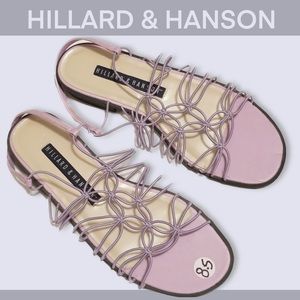 Vintage vtg Hillard and Hanson light purple Strappy flat sandals summer 90s y2k